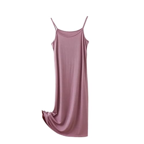 keusyoi Damenkleid mit Spaghettiträgern, volle Slips, rückenfrei, lange Unterkleider, violett, L von keusyoi