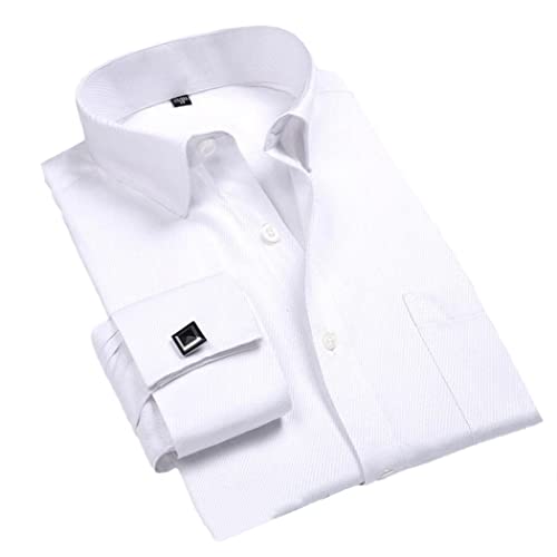 keusyoi Gestreiftes Herrenhemd, klassische französische Manschetten, Hemden mit Taschen, langärmelig, Smoking, formelle Party, Hochzeit, Hemden, a, XL von keusyoi