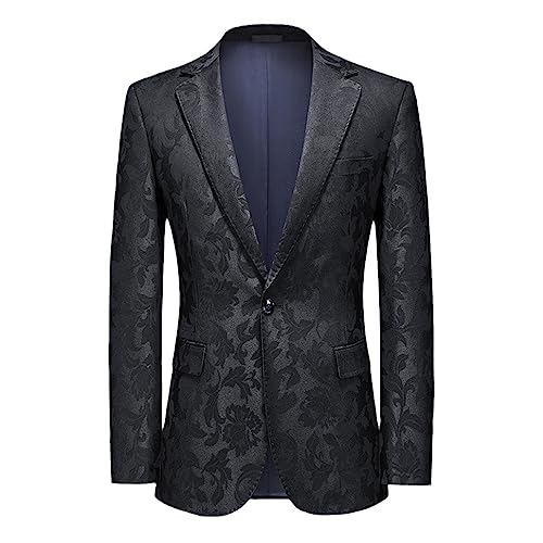 keusyoi Herrenmode Anzugjacke Casual Slim Fit Blazer Knöpfe Anzug Blumendruck Blazer Jacke Herren Business Party Mantel von keusyoi