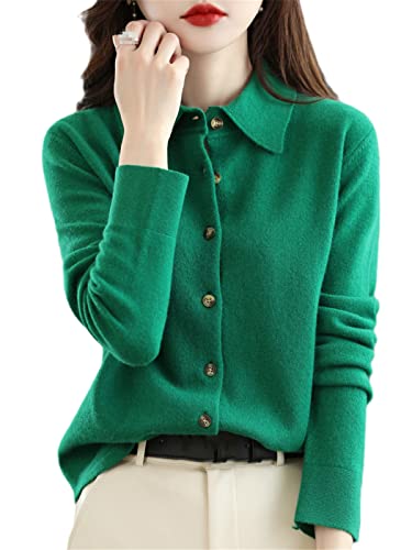 keusyoi Mode 100% reine Wolle Pullover Damen Cardigan Tops Frühling Herbst Casual Strick Bottoming Jacke von keusyoi