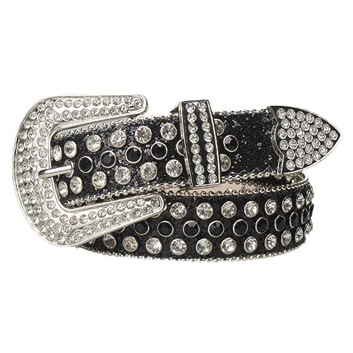 keusyoi Western-Gürtel Mit Strasssteinen, Nietengürtel Für Damen, Herren, Damengürtel, Kunstleder Für Jeans von keusyoi