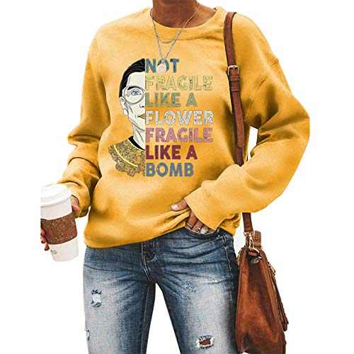 Frauen Langarm berüchtigt RBG T-Shirt Ruth Bader Ginsburg Politische Feministin Frauen gehören an Allen Orten Sweatshirt von kewing