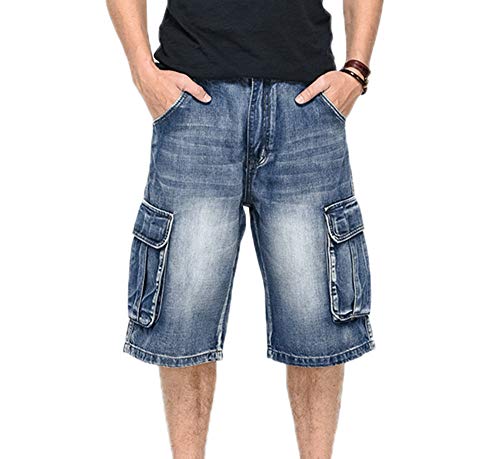 Herren Hip Hop Skateboard Baggy Shorts Jeans Junge Multi Taschen Rap Rap Shorts Jeans von kewing