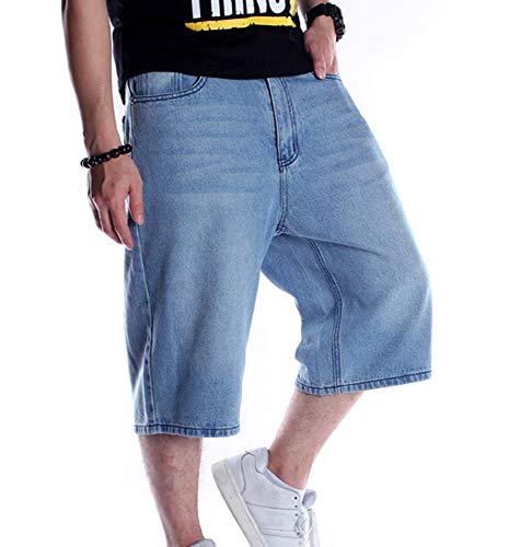 Herren Hip Hop Stil Vintage Graffiti Baggy Denim Shorts Rap Skateboard Jeans Shorts von kewing