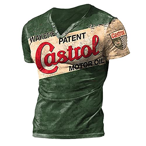 Herren Pullover Split Peach Heart Neck Kurzarm T-Shirt lässiges 3D Digitaldruck Kurzarm T-Shirt von kewing