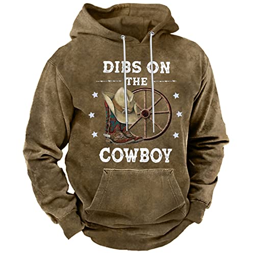 Herren Retro Ethnic Style Print Hoodie Mode West Cowboy Sport Hip Hop Pullover Hoodies Sweatshirt von kewing