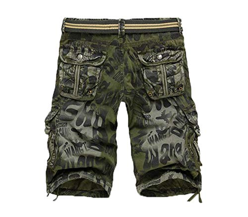 Männer-Straßentarnung Leoparden-Print-Shorts im Heavy-Metal-Rock-Stil mit Mehreren Taschen von kewing