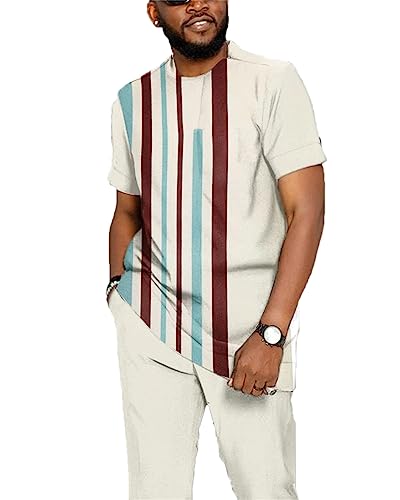 Sommer-Trainingsanzug-Set für Herren Afrikanisches Dashiki 3D-gedrucktes T-Shirt und Jogginghosen-Set Mode-Casual-Outfit-Zweiteiler-Set von kewing