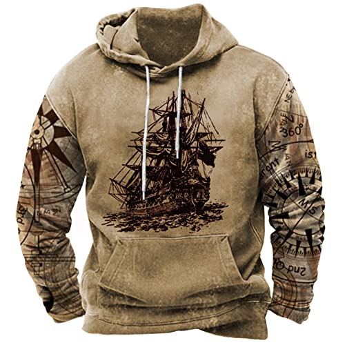 kewing Herren Western Aztec Traditional Tribal Hoodie Langarm Kordelzug Pullover Sweatshirt mit Tasche von kewing