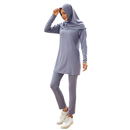 kewing Naher Osten Arabischer muslimischer Sportanzug Frauen 3-teiliges Set Oberteile + Hosen + Hijab Islamische Türkei Sportbekleidung Trainingsanzug Set von kewing