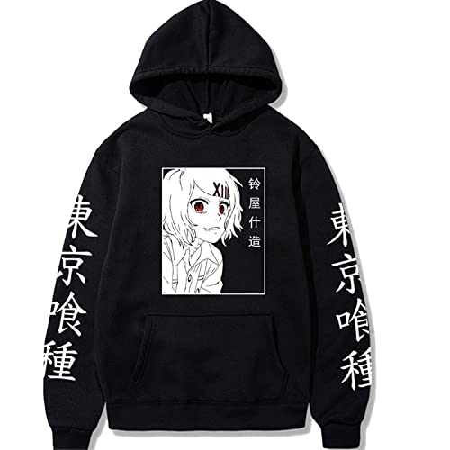 kewing Tokyo Ghoul Hoodies Juzo Suzuya Anime Graphic Harajuku Pullover Sweatshirt Lässige Männer/Frauen Streetwear Tops von kewing