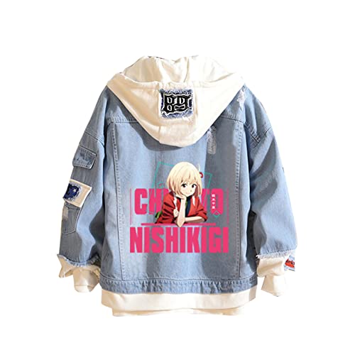 Unisex japanische Anime Lycoris Recoil Hoodie Jacke Cosplay Chisato Nishikigi Jeansjacke Anime Takina Inoue Sweatshirt Kostüm von kewing