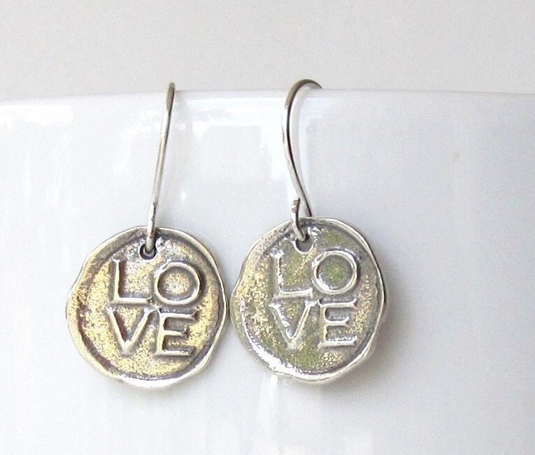 Kleine Sterling Ohrringe, Rustikale Schmuck, Silberschmuck, Handwerker Boho Ohrringe Silber von keyLimeGiraffedesign