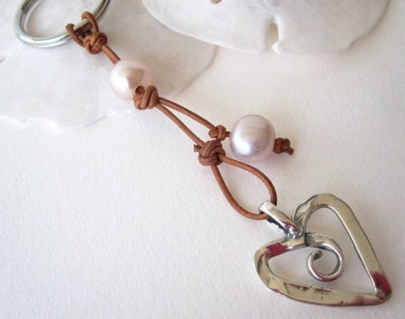 sterling Silber Herzschlüsselanhänger, Schlüsselring Herz, Liebe Schlüsselanhänger, Geschenk Für Sie, Boho Boho-Schlüsselanhänger von keyLimeGiraffedesign