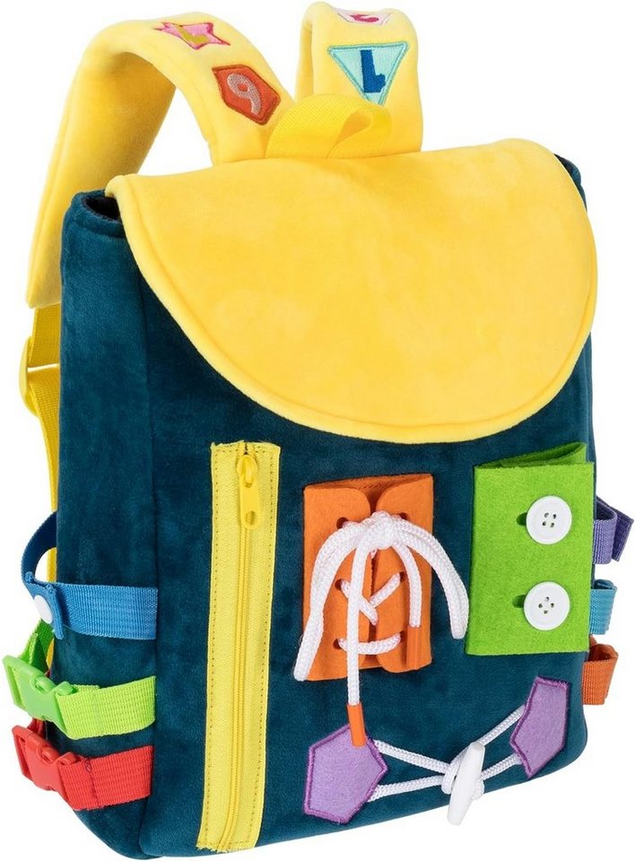 keystar Kinderrucksack Kleinkindrucksack mit Schnallen und Lernspielzeug zur (Förderung feinmotorischer Fähigkeiten und grundlegender Lebenskompetenzen -, 28cm hoch, nur 360g leicht-tlg., Kinderfreundliches Plüsch Material, Nummern zählen lernen), ab Kleinkinder für 18 Monate - maschinenwaschbar, Reisespielzeug von keystar