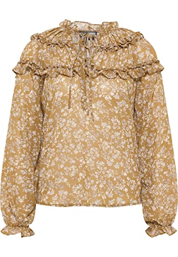 keyti Damen Rüschenbluse 37324863-KE03, SENF Weiss, L von keyti