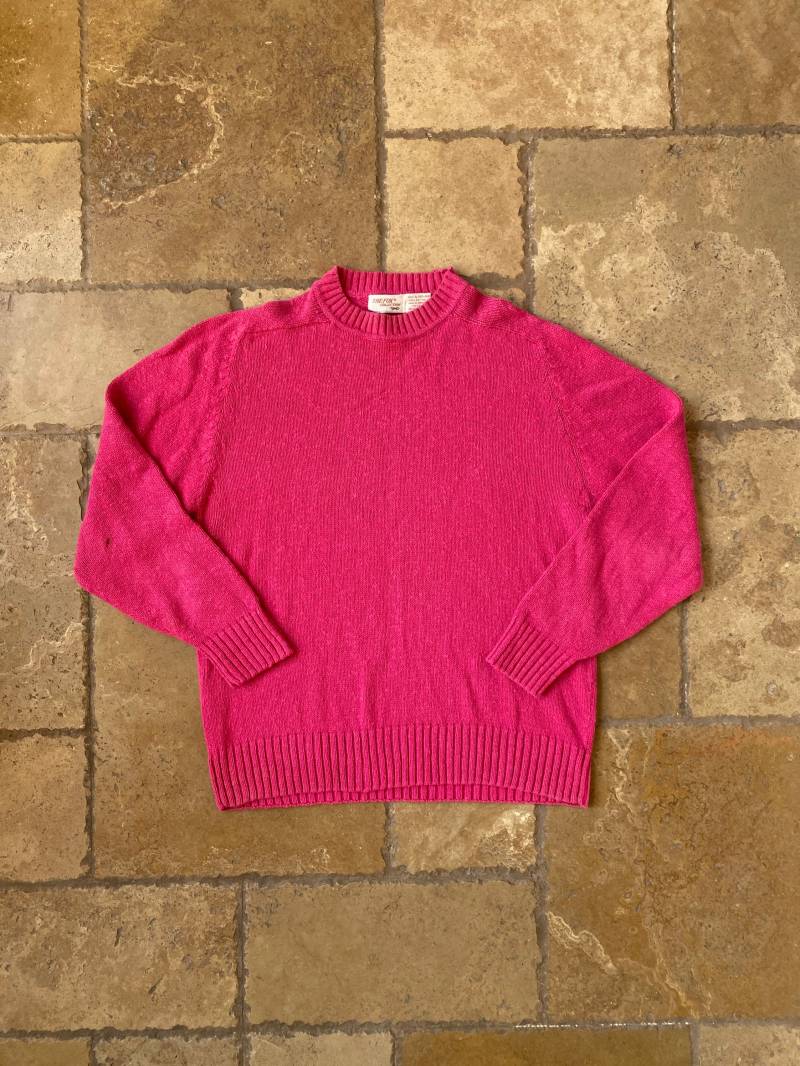 Vintage 1990Er Magenta Pink Strickpullover Von The Fox Collection Vintage 1990Er Magenta Pink Strickpullover Von The Fox Collection von keyvintageco
