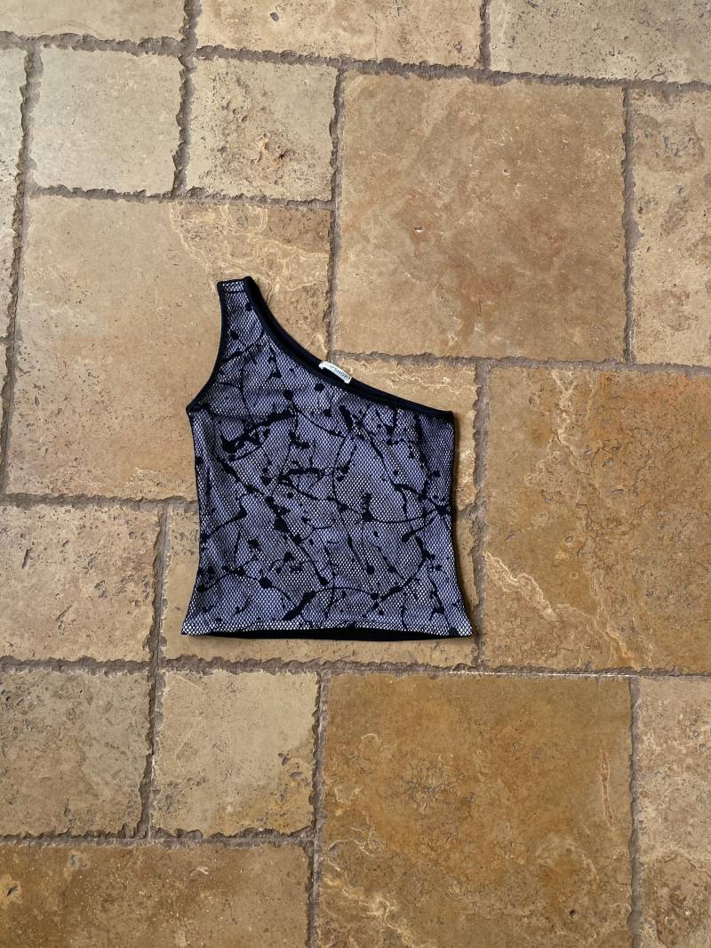 Y2K Black & White One Shoulder Top Von Topshop Y2K Black & White One Shoulder Top Von Topshop von keyvintageco