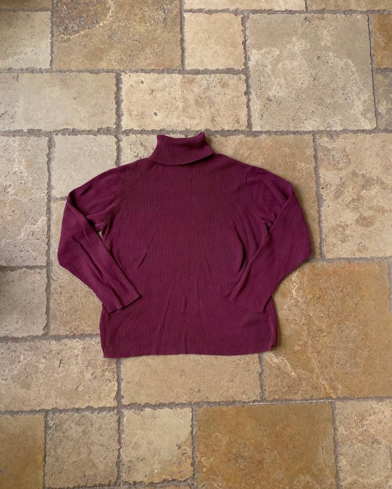 Y2K Maroon Ribbed Rollkragen Langarm Top Von Old Navy Y2K Maroon Ribbed Rollkragen Langarm Top Von Old Navy von keyvintageco