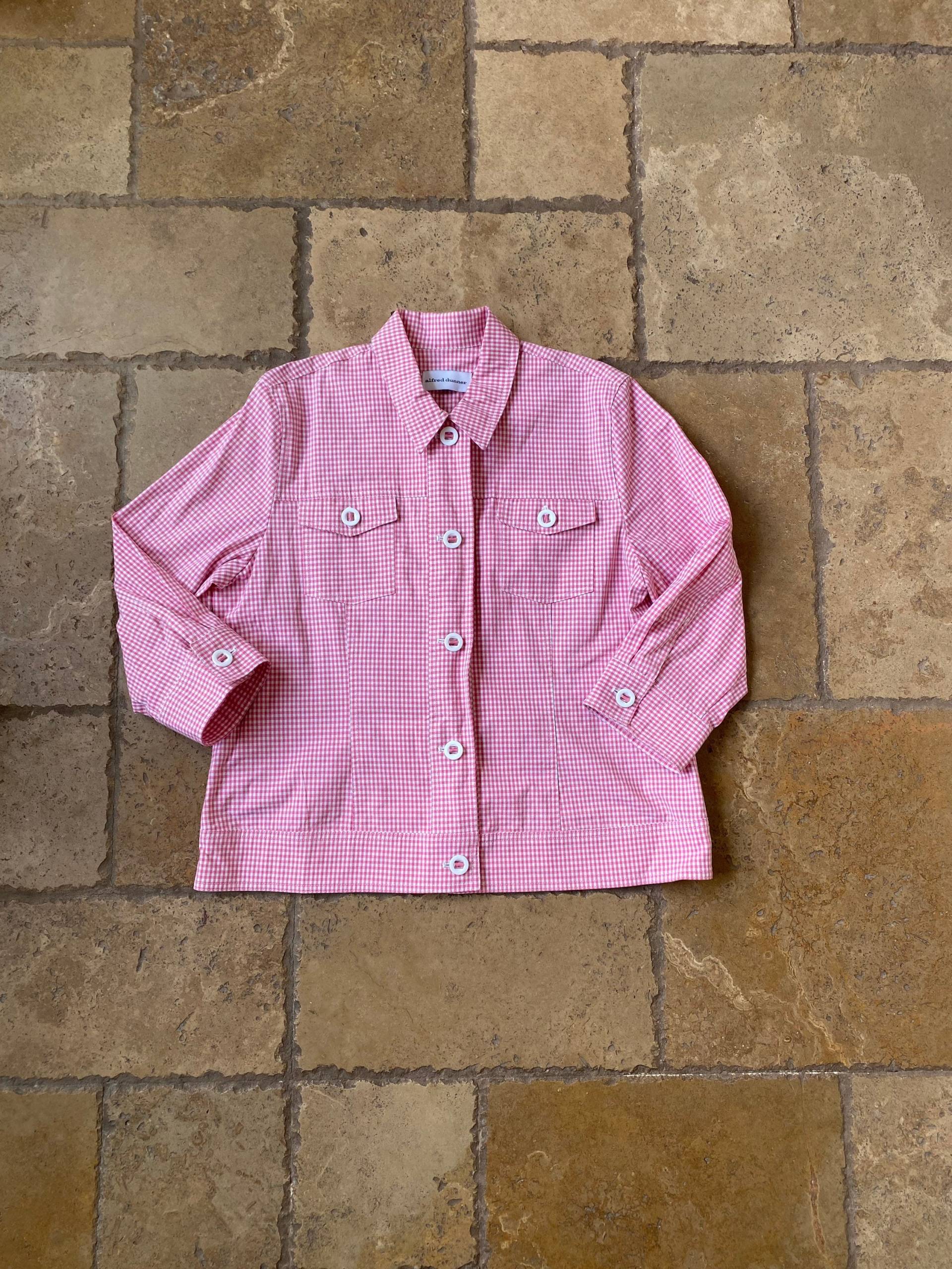 Y2K Pink/Rot Gingham Print Button Up Jacke Von Alfred Dunner von keyvintageco