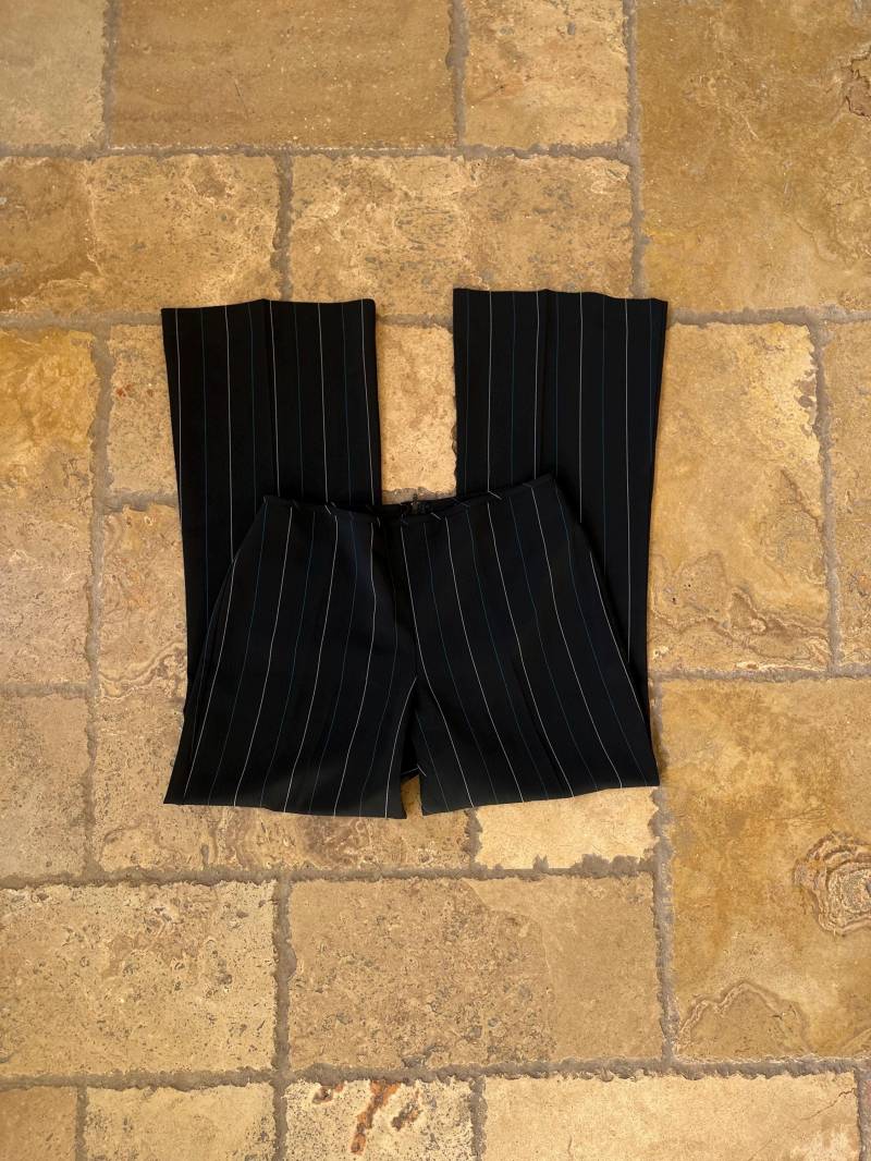 Y2K Schwarz Nadelstreifen Mid Rise Gerades Bein Hose Freizeithose Von B. Smart Y2K Schwarz Nadelstreifen Mid Rise Gerades Bein Hose Freizeithose Von B. Smart von keyvintageco