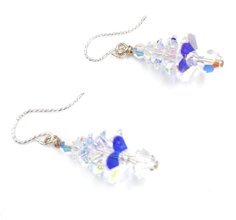 Swarovski Weihnachtsbaum Ohrringe Aurora Borealis Sterling Silber von keywestdesigning
