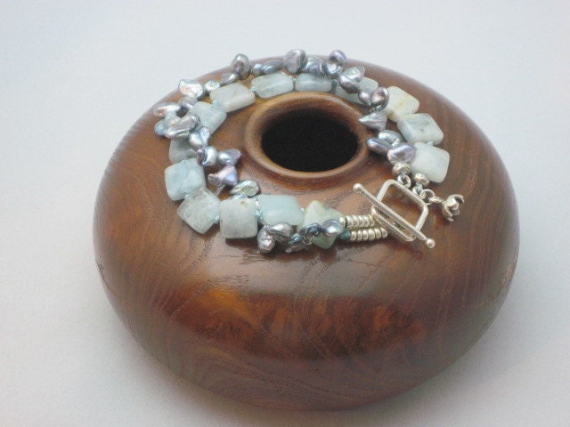 Aquamarin Und Süßwasserperlen Doppelstrang Armband von kgdezines