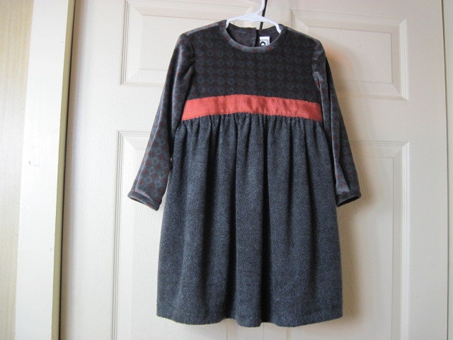 Grau Und Rost Samt Kleid Gr. 4 Kleinkind von kgdezines