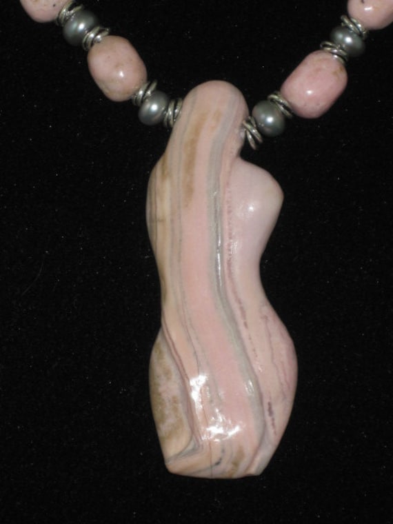 Rosa Rhodochrosit Perle Und Saatperle Nedclace Set von kgdezines