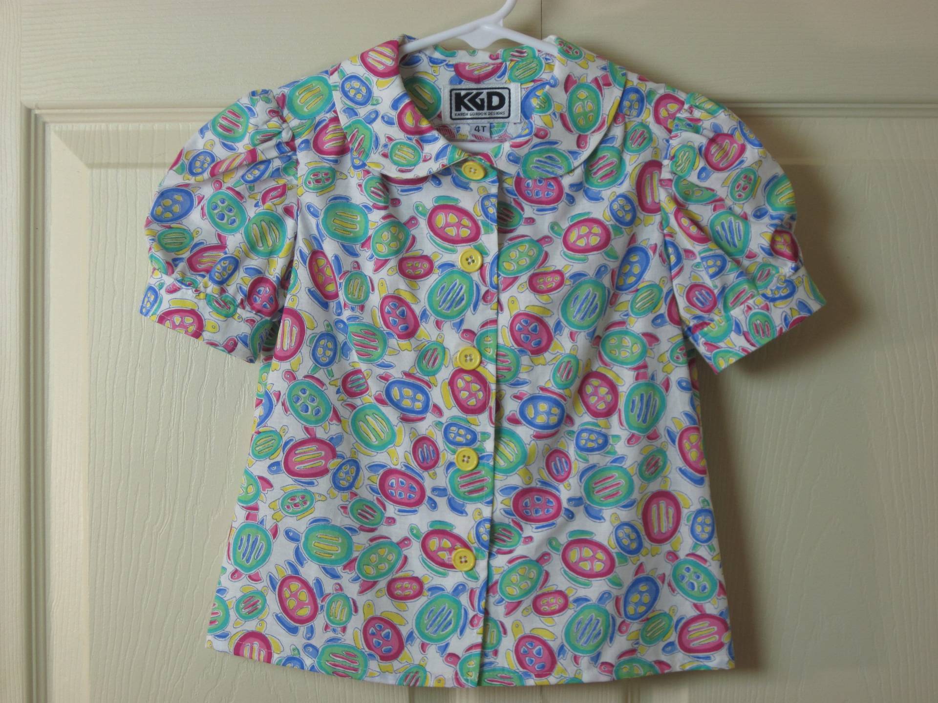 Sea Turtle Bunte Bubikragen Größe 4 Mädchen Shirt von kgdezines