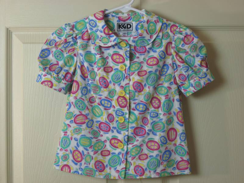 Sea Turtle Bunte Bubikragen Größe 4 Mädchen Shirt von kgdezines