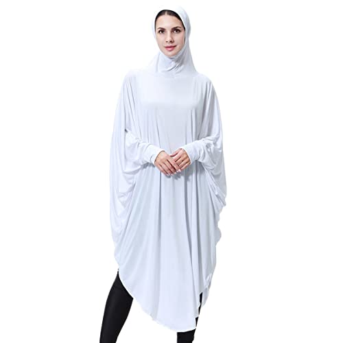 khalat Einteiliges muslimisches Abaya-Kleid für Frauen Großes Überkopfgebet Ramadan Langes Hijab-Kleid Weiß von khalat