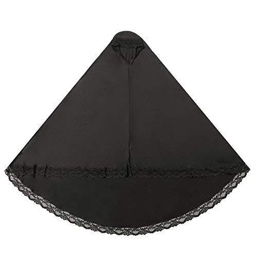 khalat Frauen elegante Hijab Spitze Trim muslimischen islamischen Ramadan weichen leichten Hijab langen Schal,Schwarz von khalat