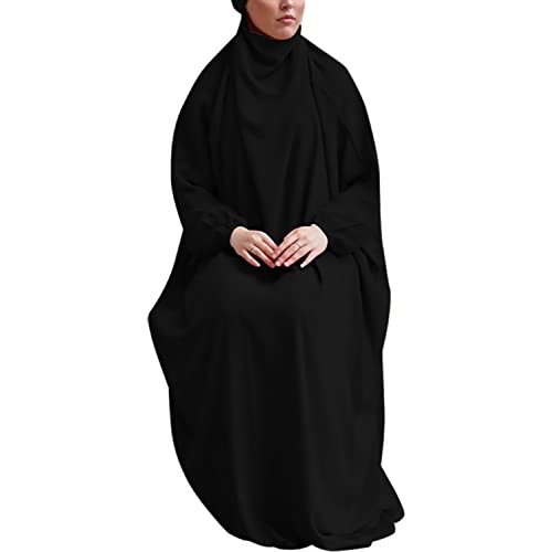 khalat Islamisches Gebetskleid für Frauen 1St. Leichte arabische Fledermausärmel Abaya Maxi Jilbab von khalat