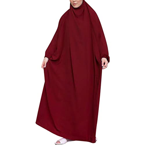 khalat Islamisches Gebetskleid für Frauen 1St. Leichte arabische Fledermausärmel Abaya Maxi Jilbab von khalat