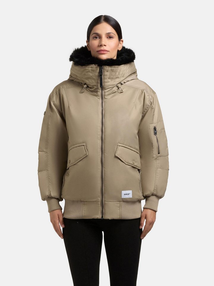 khujo Bomberjacke Cela Oversize Winterjacke mit abnehmbarem Kunstpelz-Besatz von khujo