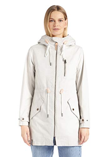 khujo Damen Jacke North einfarbig teilgefüttert Kapuze Parka Lange Sommerjacke von khujo