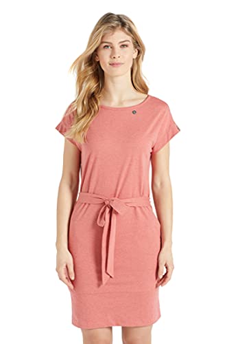khujo Damen Kleid Ramona weich Jersey Stoffgürtel Eingrifftaschen Kurzarm einfarbig von khujo