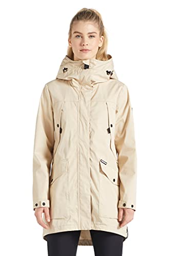 khujo Damen Mantel AIRA einfarbig Innenfutter Sommerjacke Parka Kapuze Casual von khujo