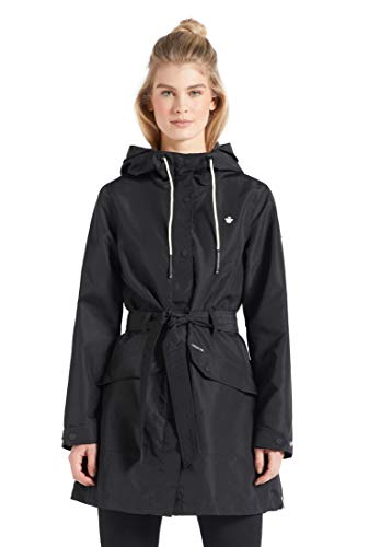 khujo Damen Mantel Lauren Sommerparka Trenchcoat einfarbig Kapuze Stoffgürtel von khujo