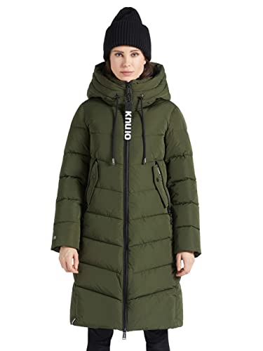 khujo Damen Mantel Steppjacke lang Winterjacke Steppmantel Ayleena mit Kapuze (grün, XL) von khujo