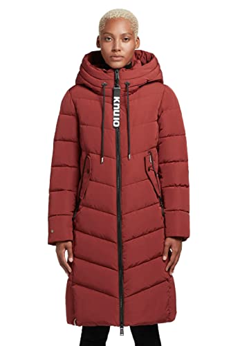 khujo Damen Mantel Steppjacke lang Winterjacke Steppmantel Ayleena mit Kapuze (rot, L) von khujo