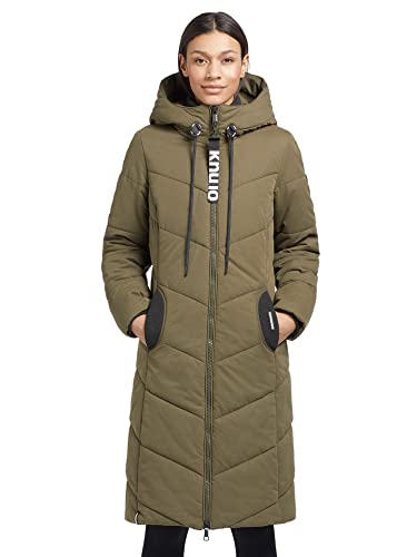 khujo Damen Mantel Steppmantel Kapuze Lange Winterjacke Jacke Aribay peached warm (mint, L) von khujo