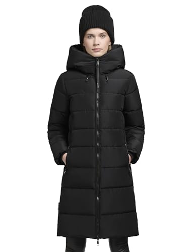 khujo Damen Mantel Steppmantel Kapuze Lange Winterjacke Jacke Jilias warm (200 black, XXL) von khujo