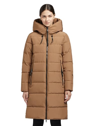 khujo Damen Mantel Steppmantel Kapuze Lange Winterjacke Jacke Jilias warm (toffee, L) von khujo