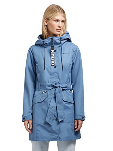 khujo Damen Mantel Trenchcoat Lauren3 Trench Übergangsjacke Kurzmantel (as3, alpha, x_l, regular, regular, Sea-Blue) von khujo