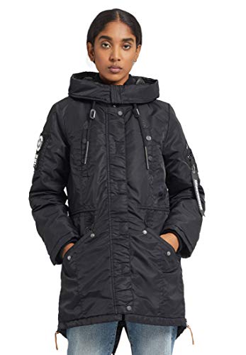 khujo Damen Parka Disco Mantel (Schwarz, M) von khujo