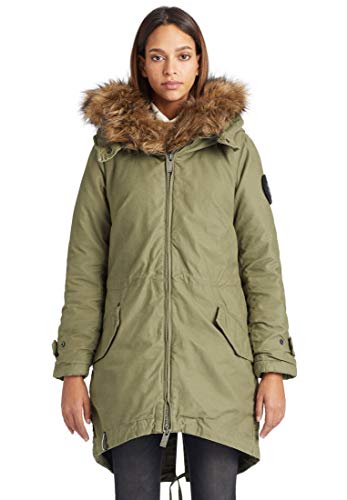 khujo Damen Parka JESSI Lange Winterjacke mit abnehmbarem Kunstfell an der Kapuze warm gefüttert von khujo