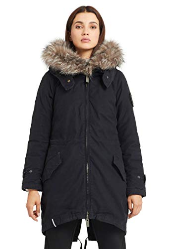 khujo Damen Parka JESSI Lange Winterjacke mit abnehmbarem Kunstfell an der Kapuze warm gefüttert von khujo