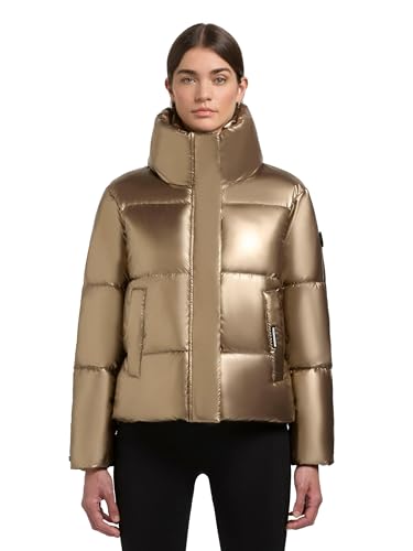 khujo Damen Winterjacke warme Steppjacke kurz aus angesagtem glänzenden Material Rinja Shiny-YM Gold Gr. M von khujo
